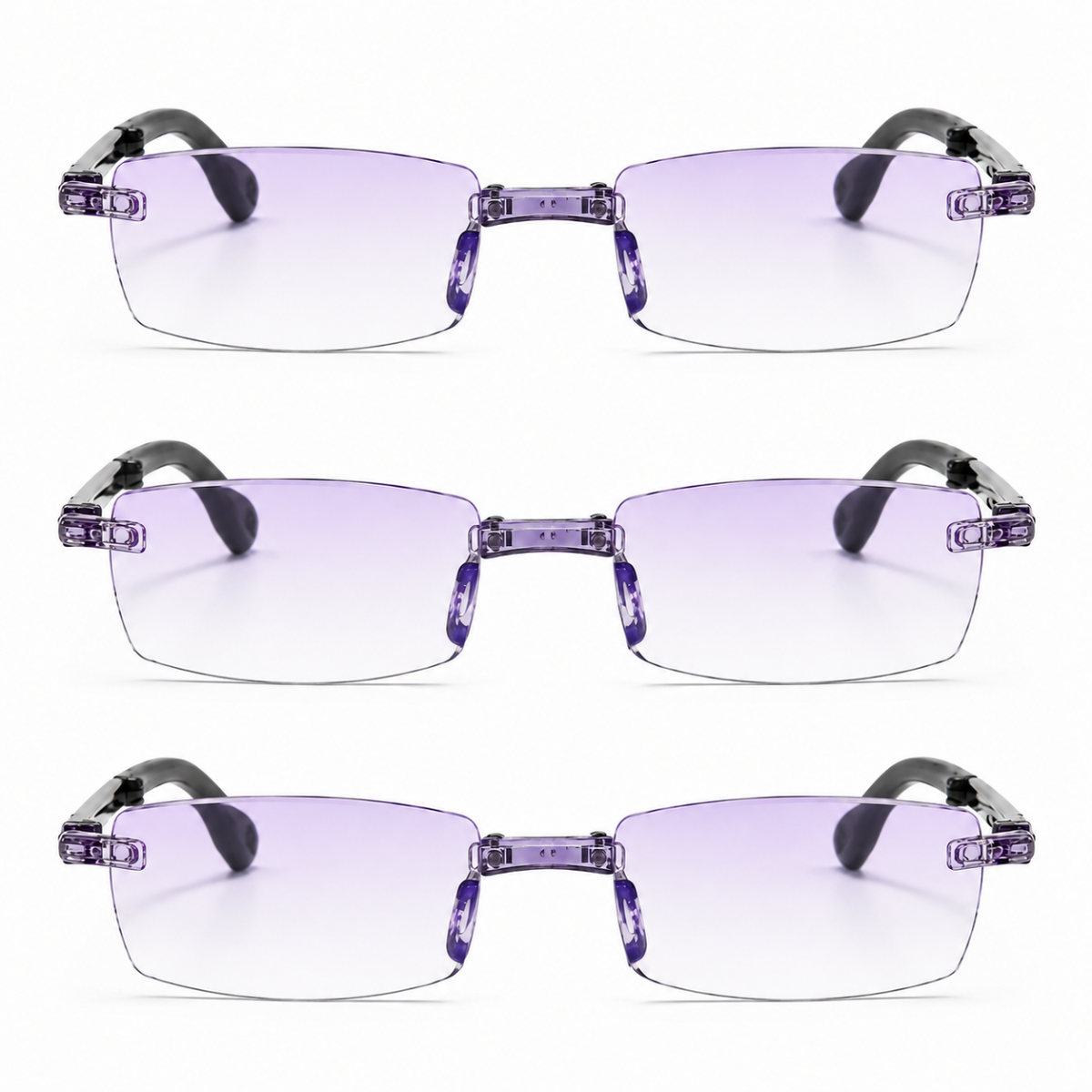 Rimless Folding Adaptive Power Mobile Protection Reading Glasses