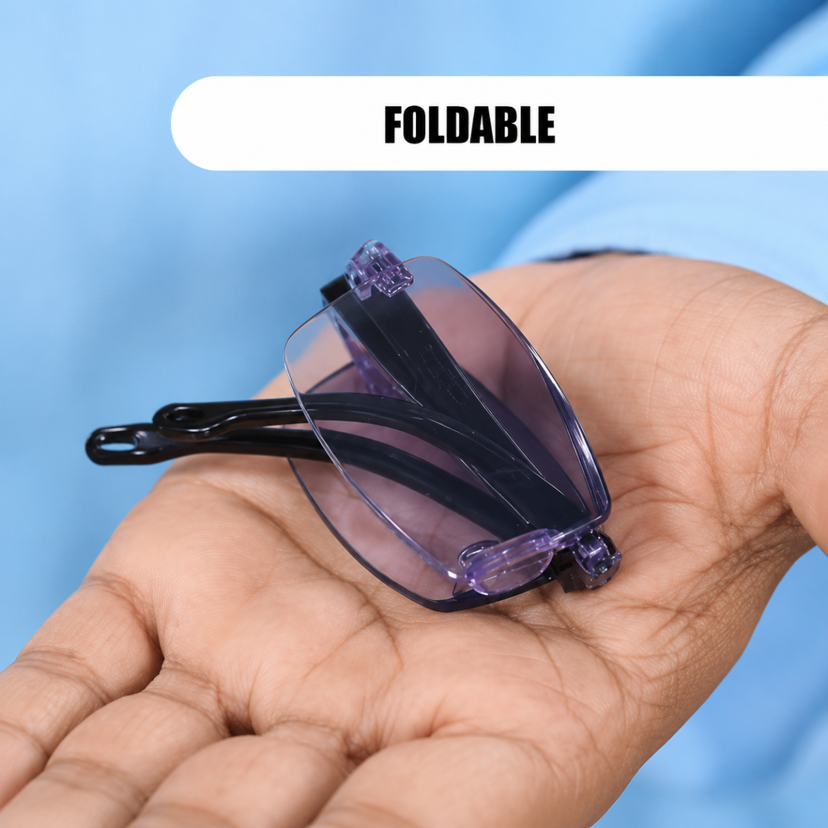 Rimless Folding Adaptive Power Mobile Protection Reading Glasses