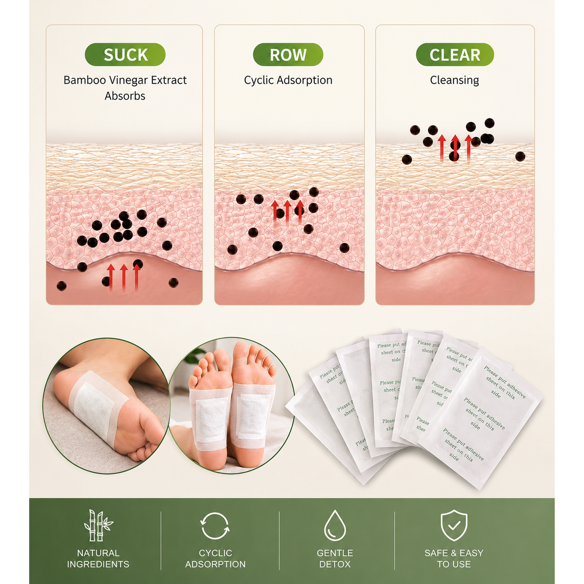 100% Herbal & Gentle Detox Foot Patch - Buy 1 Get 1 FREE (Pack of 20) @Just Rs.299/-